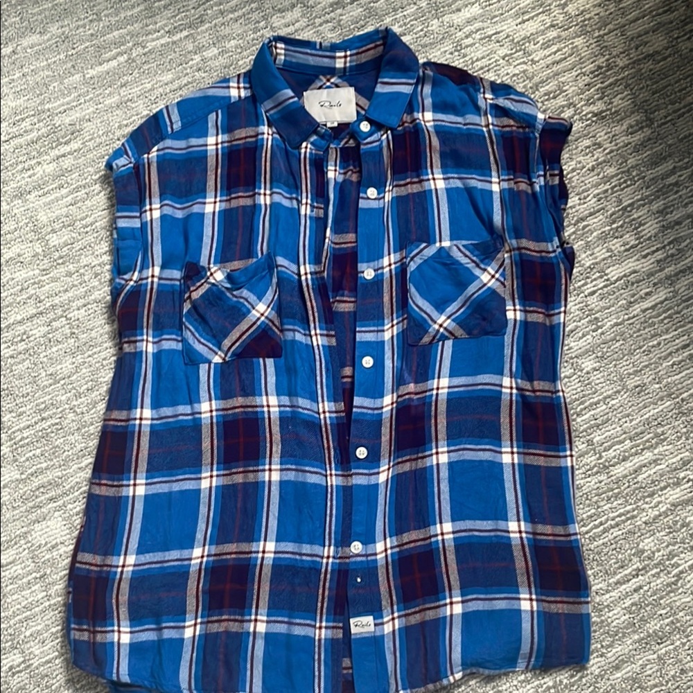 Rails Blue and Red Plaid Button Down Shirt